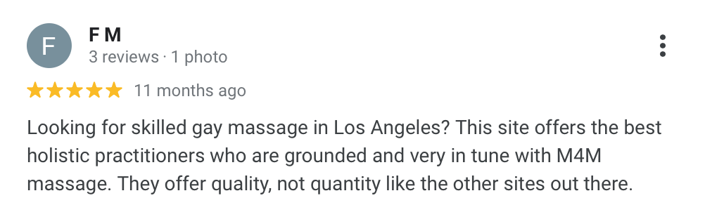 google review for gay massage in los angeles